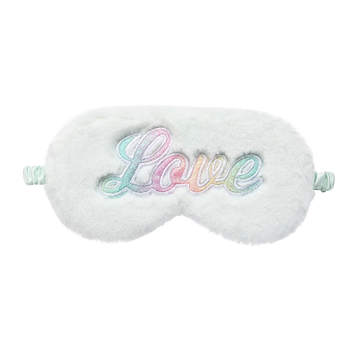 Rêves Doux - Masque Nuit pour Dormir - Enfant Mignon - Doux Peluche - Broderie Arc en Ciel - Couleurs Pastels