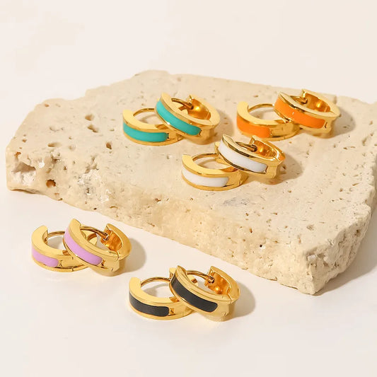 Boucles Oreilles - Panda ou Fleur - Acier Inoxydable 304 Plaqué Or - Mode Rond