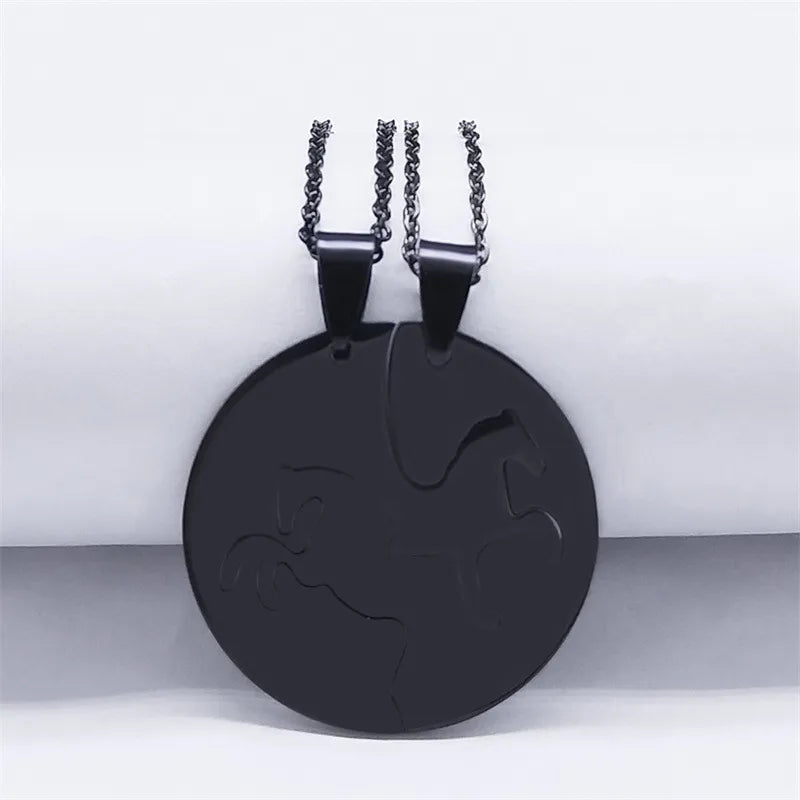 Set aus 2 Freundschaftsketten – Herz und Schlüssel – BFF Best Friends Forever – Anhänger – Liebendes Paar, Silber, Edelstahl