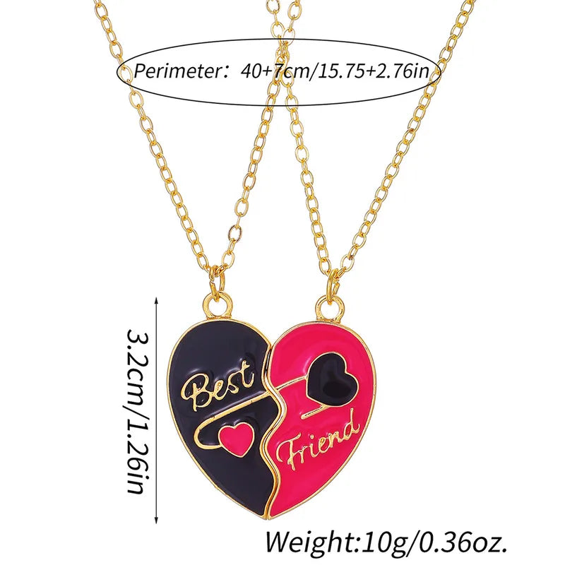 Lot de 2 Colliers ou Bracelets BFF - Coeur Aimanté Trombone - Best Friends - Amoureux Meilleurs Amis Couple Amitié