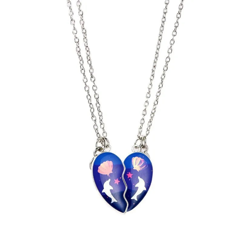 Lot de 2 Colliers BFF Aimanté - Coeur Fruits Etoiles - Best Friends Forever - Amitié - Pendentif Aimanté - Mignon