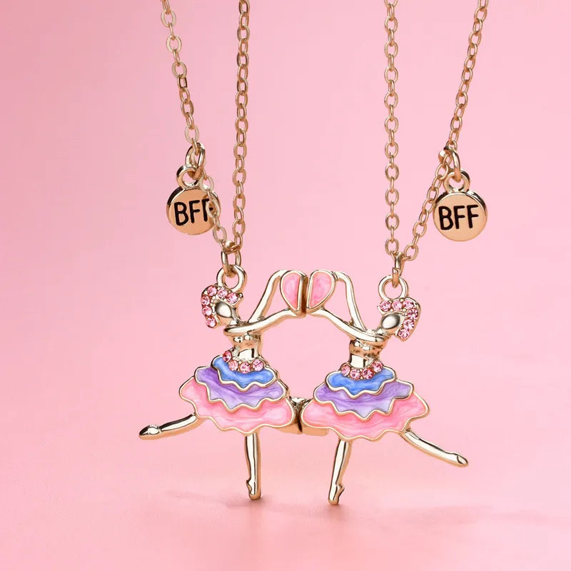 KINDER – Set aus 2 Herz-Freundschaftsketten – BFF Best Friends Forever – Ausgefallen – Anhänger zum Teilen