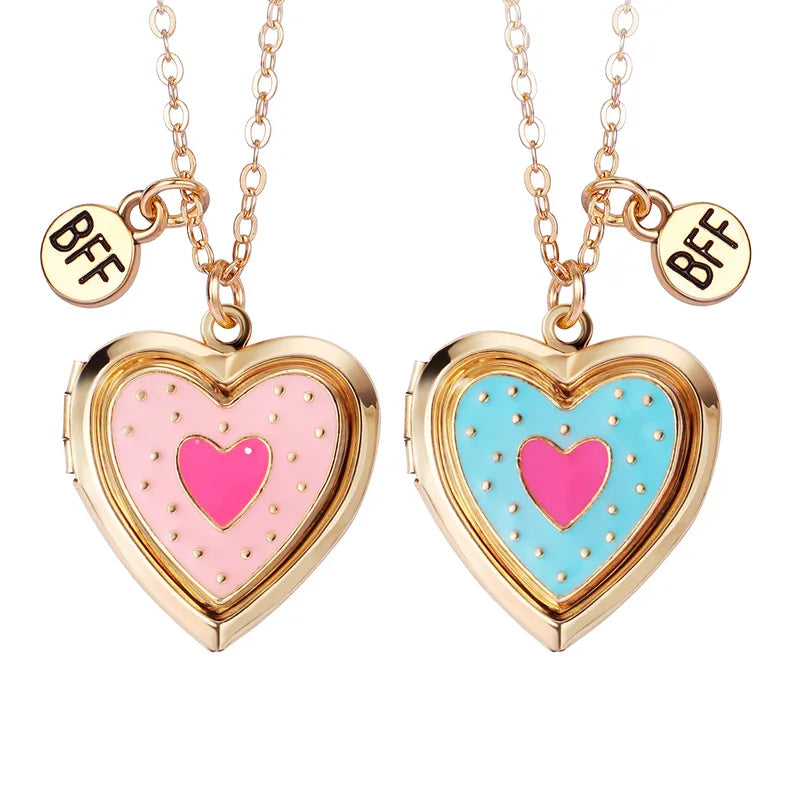 Lot de 2 Colliers D'amitié - Coeur Fleur Arc en Ciel ou Fruits - BFF - Best Friends Forever - Amoureux Couple - Fantaisie - Mignon - Amitié A partager