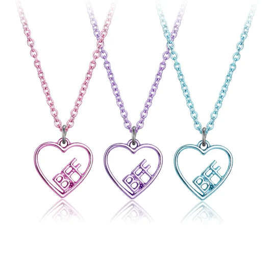 Lot de 3 Colliers BFF - Pendentif Coeur - Best Friends Forever - Amitié
