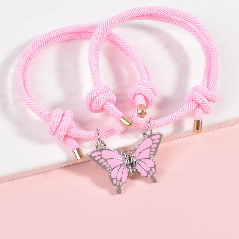 Lot de 2 Colliers ou Bracelets BFF Aimanté - Papillon - Best Friends Forever - Amitié - A partager