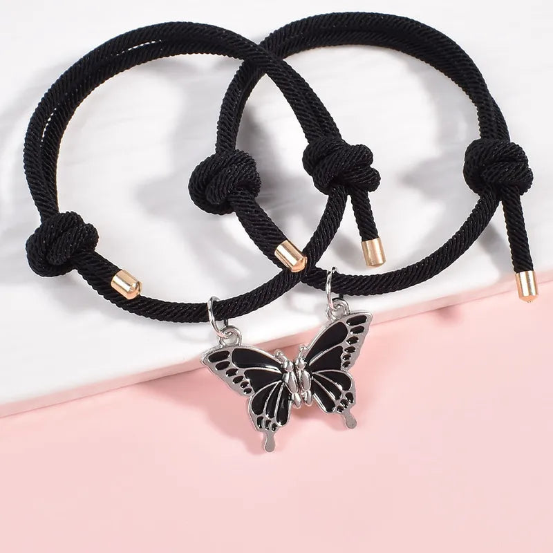 Lot de 2 Colliers ou Bracelets BFF Aimanté - Papillon - Best Friends Forever - Amitié - A partager