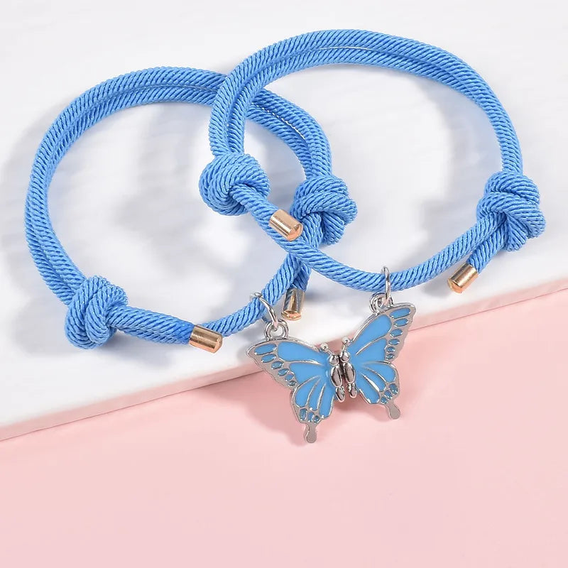 Lot de 2 Colliers ou Bracelets BFF Aimanté - Papillon - Best Friends Forever - Amitié - A partager