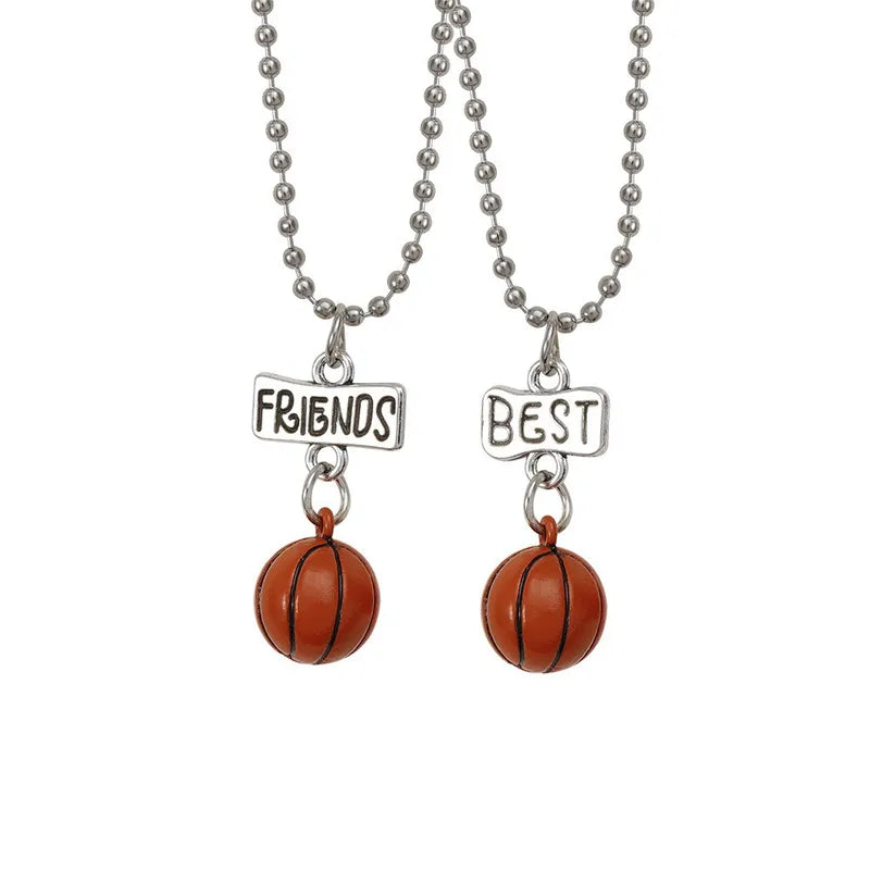 Lot de 2 Colliers BFF - Ballon de Basket - BFF - Best Friends Forever - Amoureux Couple Amitié