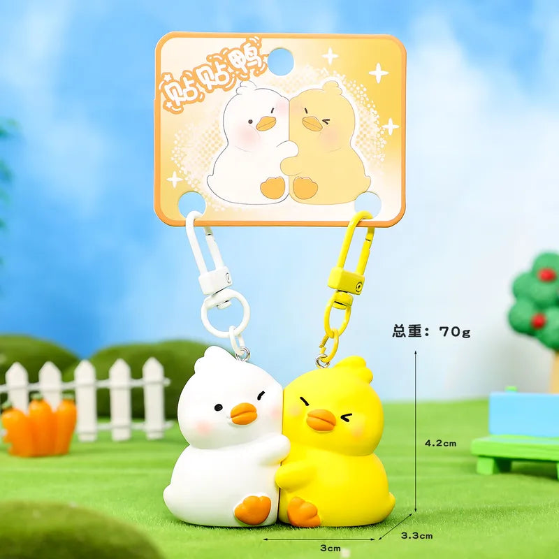 Porte Clés - Mignon Canard Poussin - A Partager - Aimanté - Amoureux - Meilleurs Amis - Pendentif Sac - BFF - Best Friends - Amitié