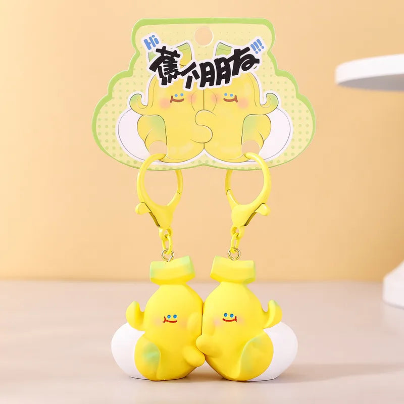 Porte Clés - Mignon Banane - A Partager - Aimanté - Amoureux - Meilleurs Amis - Pendentif Sac - BFF - Best Friends - Amitié