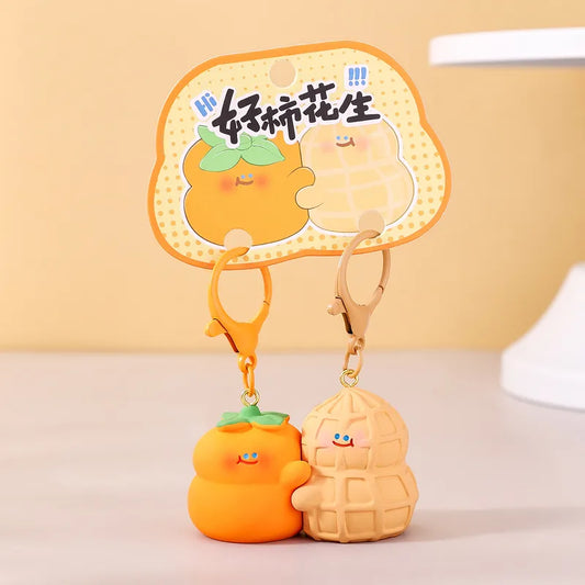 Porte Clés - Mignon Cacahuète Kaki - A Partager - Aimanté - Amoureux - Meilleurs Amis - Pendentif Sac - BFF - Best Friends - Amitié