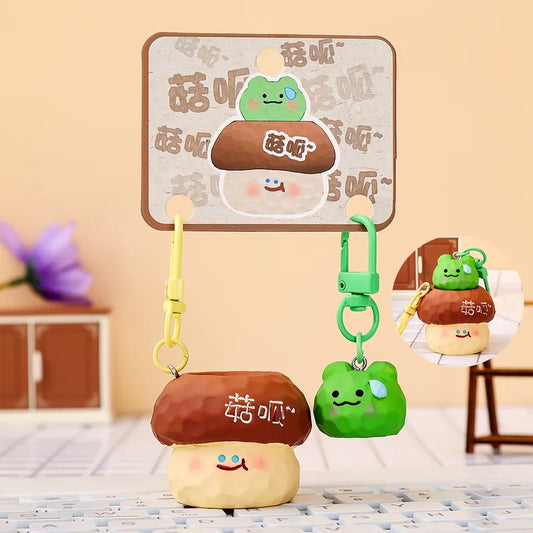 Porte Clés - Mignon Grenouille Champignon - A Partager - Aimanté - Amoureux - Meilleurs Amis - Pendentif Sac - BFF - Best Friends - Amitié