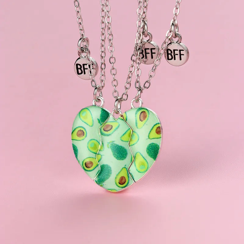 Lot de 3 Colliers BFF Aimanté - Coeur Avocat - Best Friends Forever - Amitié - Pendentif