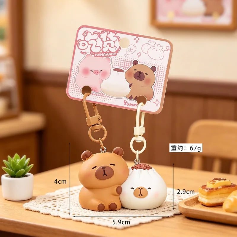Porte Clés - Mignon Cappy Ravioli - A Partager - Aimanté - Amoureux - Meilleurs Amis - Pendentif Sac - BFF - Best Friends - Amitié