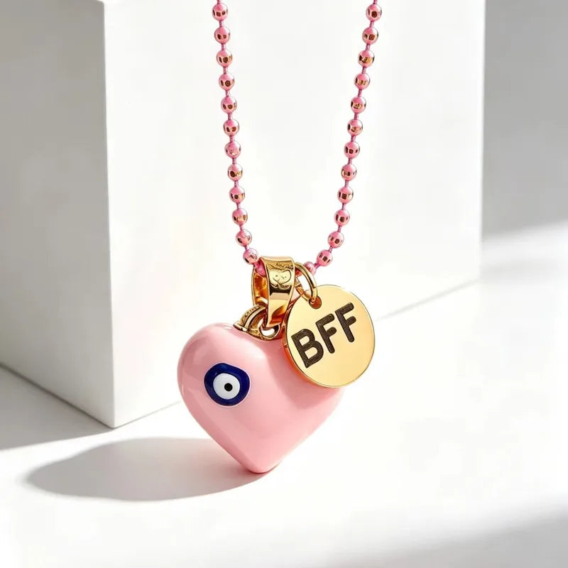 Colliers BFF - Coeur L'Oeil Du Diable - Best Friends Forever - Pendentif - Amitié - Acier inoxydable 304