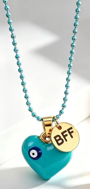 Colliers BFF - Coeur L'Oeil Du Diable - Best Friends Forever - Pendentif - Amitié - Acier inoxydable 304