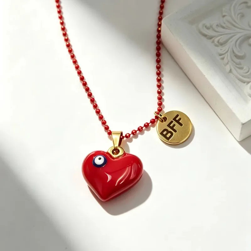 Colliers BFF - Coeur L'Oeil Du Diable - Best Friends Forever - Pendentif - Amitié - Acier inoxydable 304