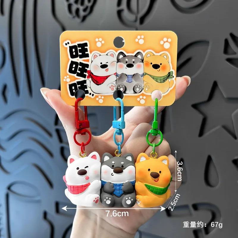 Porte Clés Trio - Mignon Chiens - A Partager à 3 - Aimanté - Amoureux - Meilleurs Amis - Pendentif Sac - BFF - Best Friends - Amitié