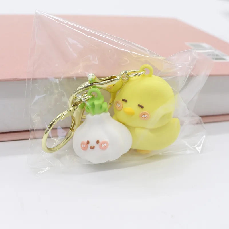Porte Clés - Mignon Poussin Ail - A Partager - Aimanté - Amoureux - Meilleurs Amis - Pendentif Sac - BFF - Best Friends - Amitié