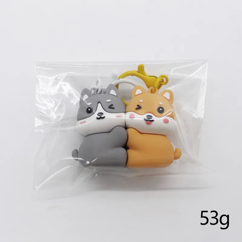 Porte Clés - Mignon Fox Chien - A Partager - Aimanté - Amoureux - Meilleurs Amis - Pendentif Sac - BFF - Best Friends - Amitié