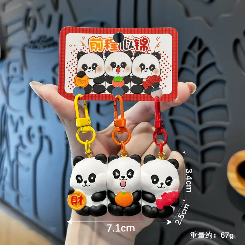 Porte Clés Trio - Mignon Pandas - A Partager à 3 - Aimanté - Amoureux - Meilleurs Amis - Pendentif Sac - BFF - Best Friends - Amitié