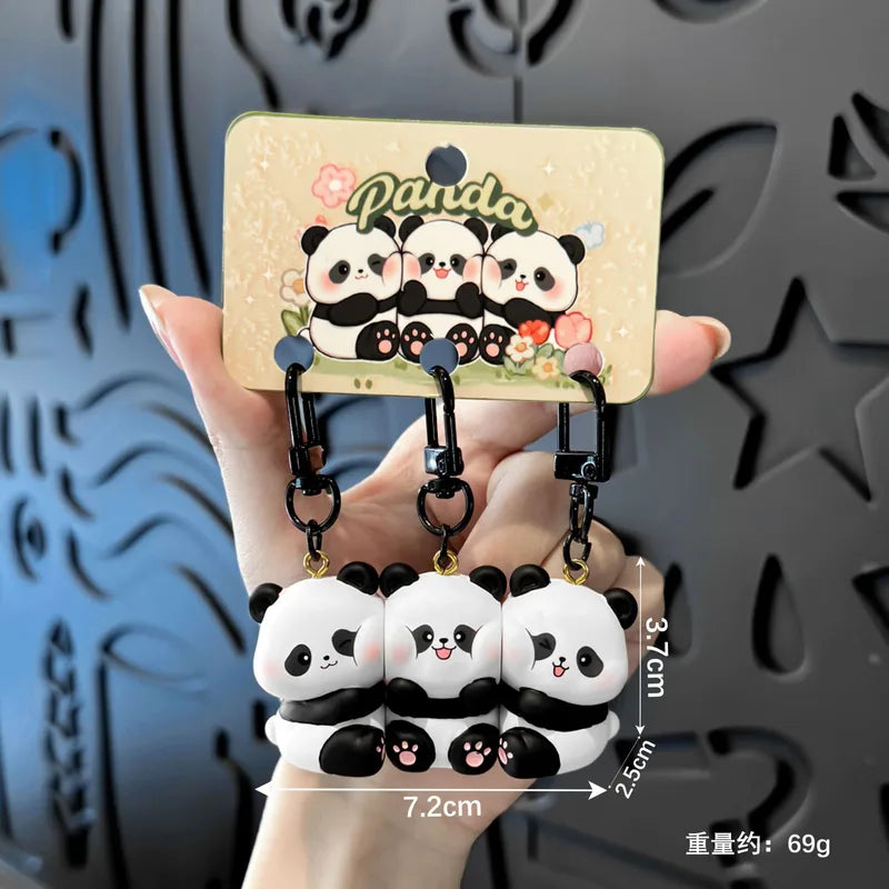 Porte Clés Trio - Mignon Pandas - A Partager à 3 - Aimanté - Amoureux - Meilleurs Amis - Pendentif Sac - BFF - Best Friends - Amitié