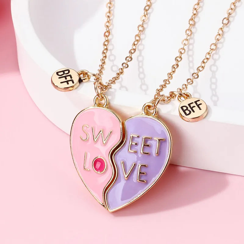 Lot de 2 Colliers D'amitié Aimanté - Coeur Sweet Love - BFF - Best Friends Forever - Amitié