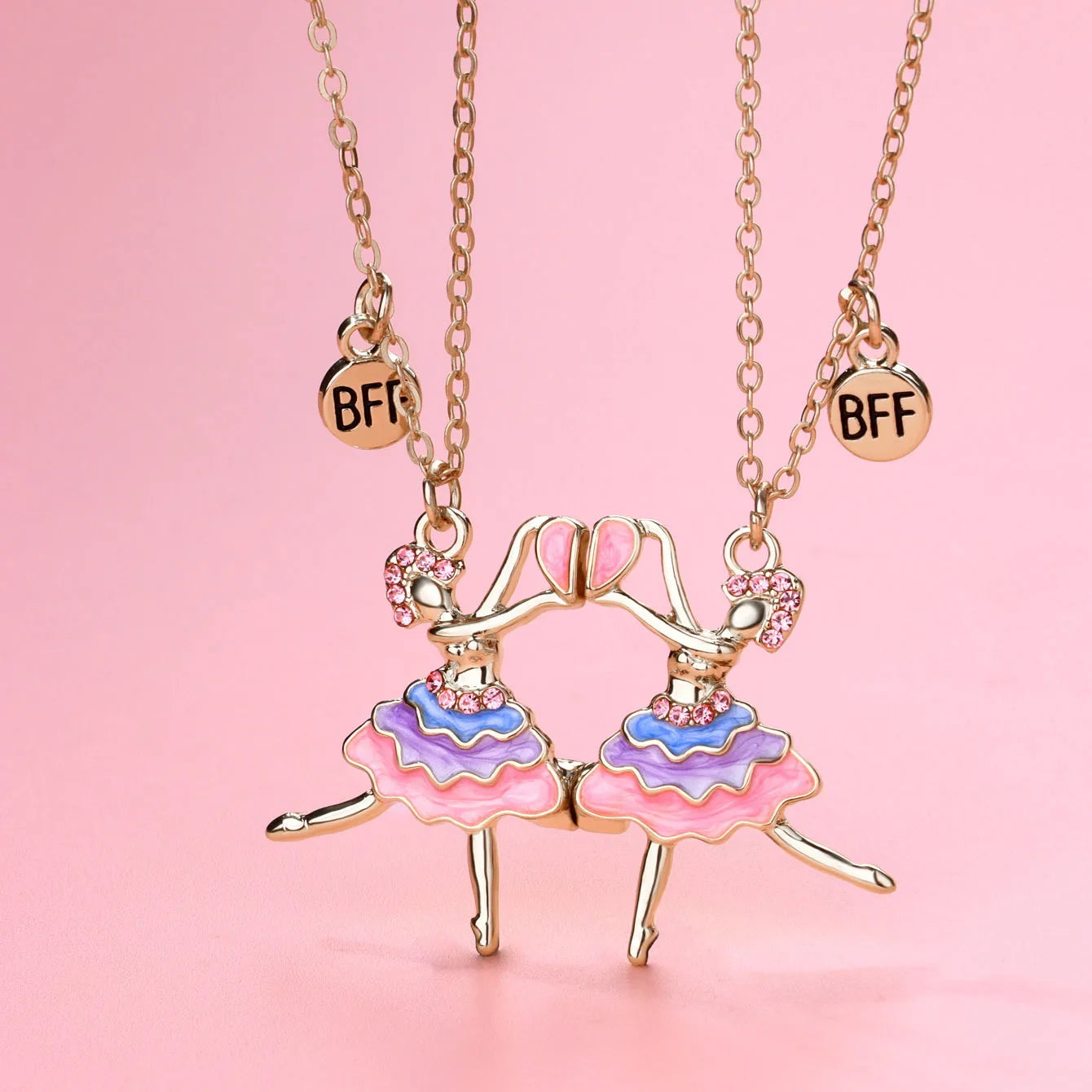 KINDER – Set aus 2 Herz-Freundschaftsketten – BFF Best Friends Forever – Ausgefallen – Anhänger zum Teilen