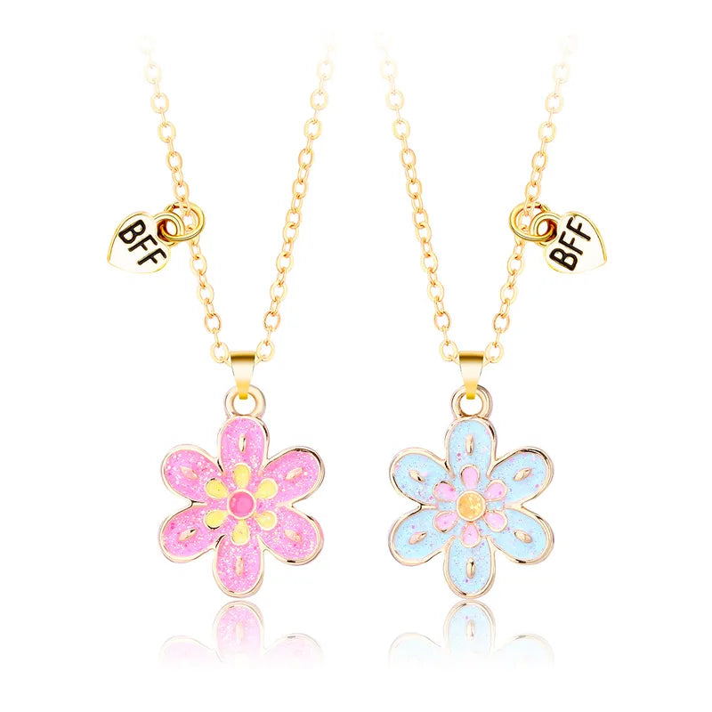 Lot de 2 Colliers BFF - Fleurs - Best Friends Forever