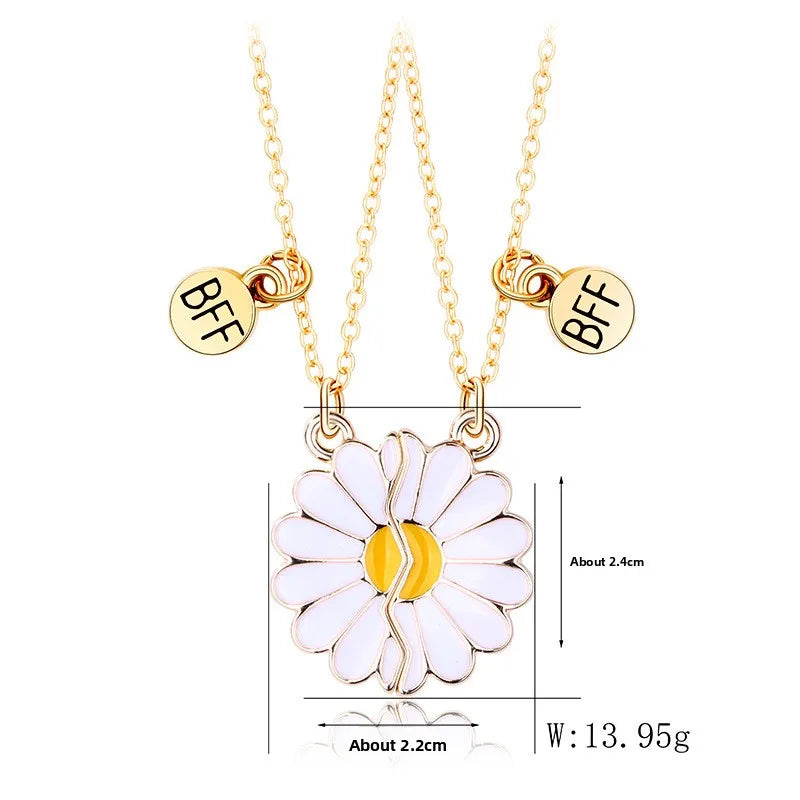 Lot de 2 Collier BFF - Marguerite - Best Friends Forever - Amitié - A partager