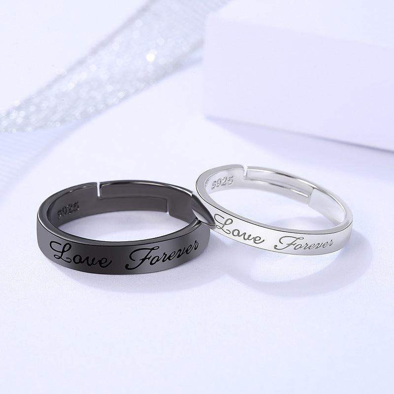 Set of 2 Heartbeat Heartbeat Friendship Rings - BFF Best Friends Couple Lovers - Adjustable Rings - Electrocardiogram