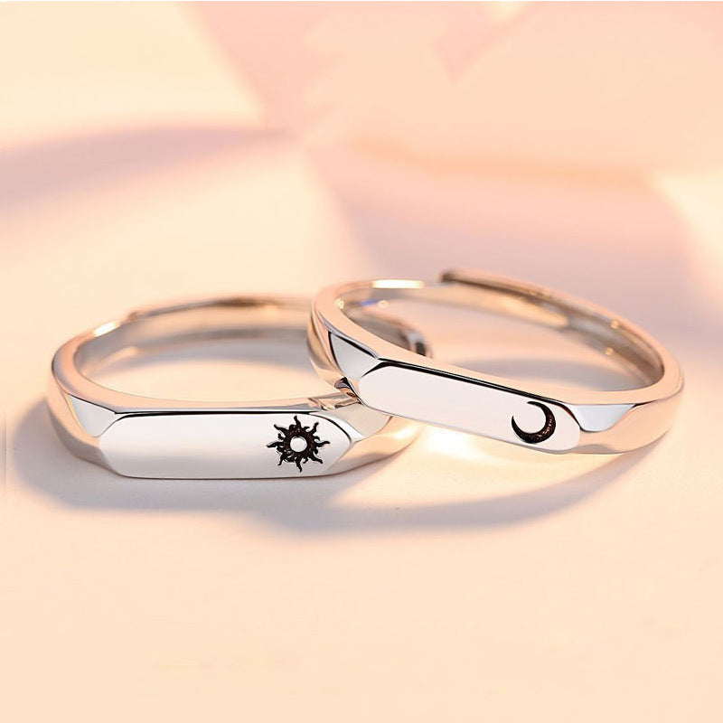 Set of 2 Heartbeat Heartbeat Friendship Rings - BFF Best Friends Couple Lovers - Adjustable Rings - Electrocardiogram