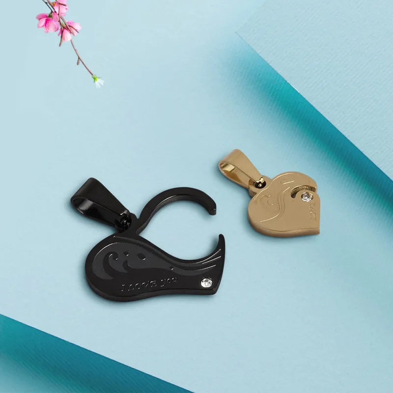 Lot de 2 Colliers BFF - Coeur - BFF - Best Friends Forever - Pendentif - Amoureux Couple Amitié - Acier Inoxydable