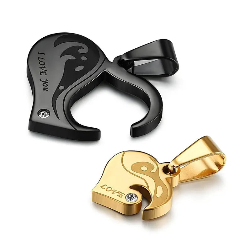 Lot de 2 Colliers BFF - Coeur - BFF - Best Friends Forever - Pendentif - Amoureux Couple Amitié - Acier Inoxydable