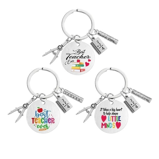 Keychain | Thank You Message Teacher | Teacher Best | School Year | Stainless Steel Bag Pendant