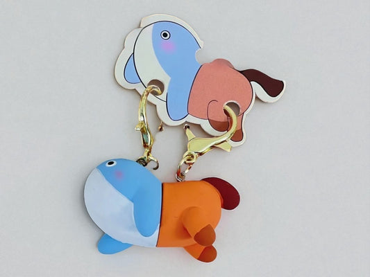 Keychain | Avocado Split in two to share | Magnetized | Lovers | Best Friends | BFF Best Friends Bag Pendant