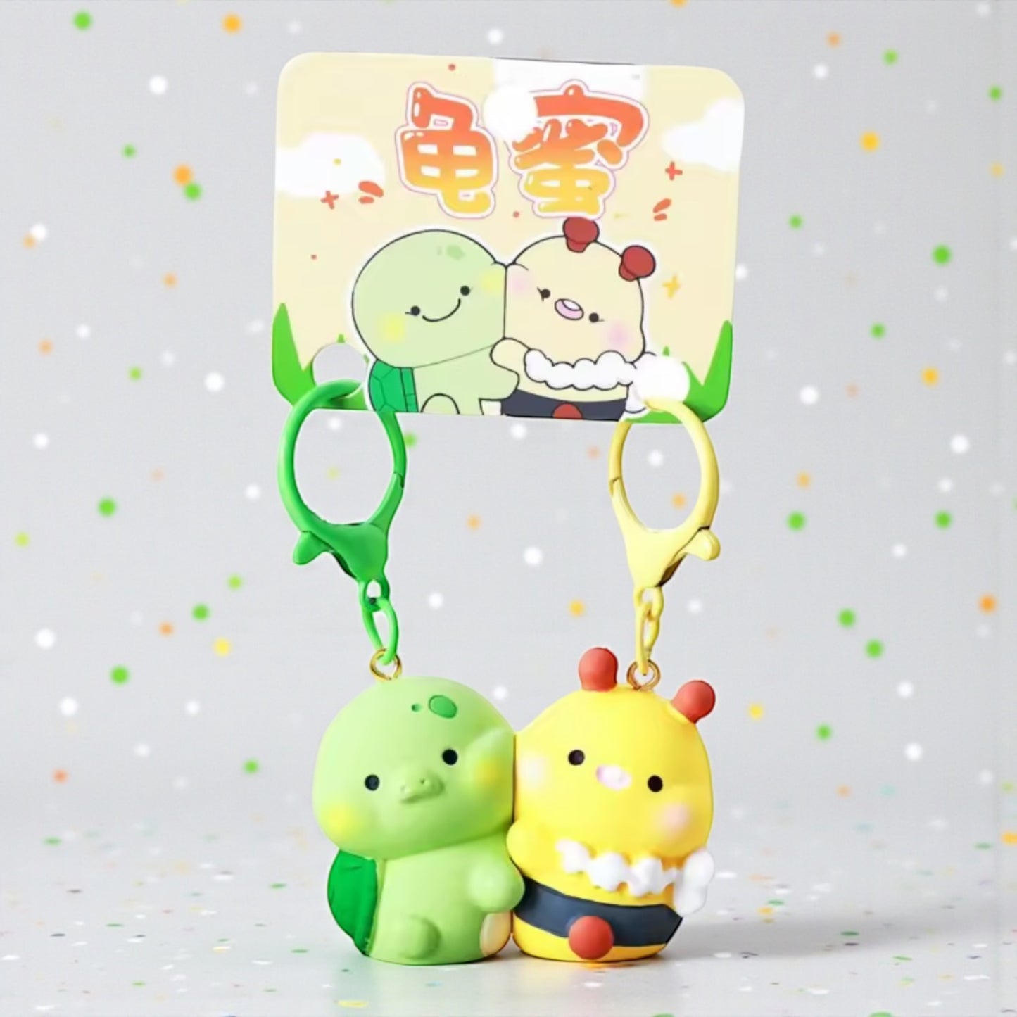 Porte Clés - Mignon Tortue Abeille - A Partager - Aimanté - Amoureux - Meilleurs Amis - Pendentif Sac - BFF - Best Friends - Amitié