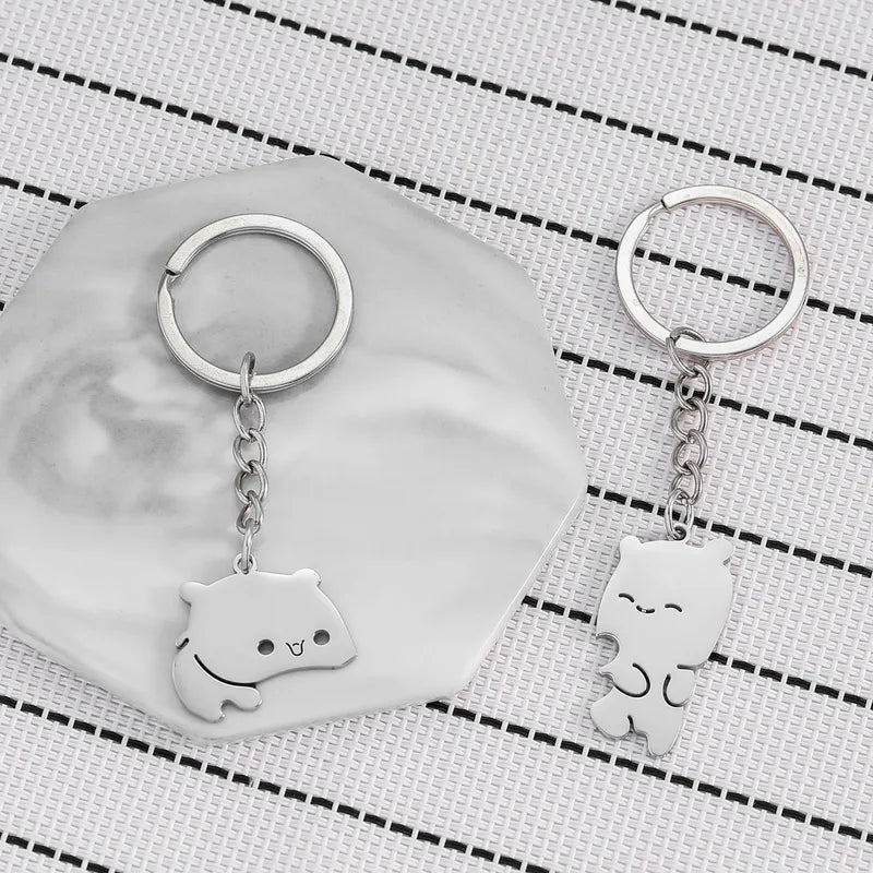 Porte Clés - Mignon Ours - Acier Inoxydable - A Partager - Amoureux - Meilleurs Amis - Pendentif Sac - BFF - Best Friends