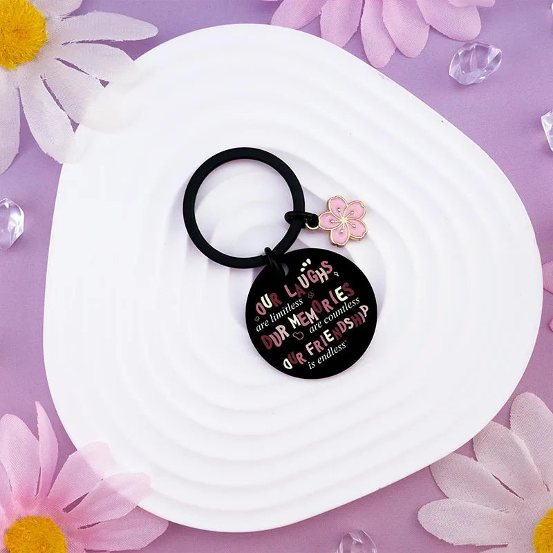 Porte Clés - Memories Friendship - BFF - Best Friends - Pendentif Sac - Acier Inoxydable