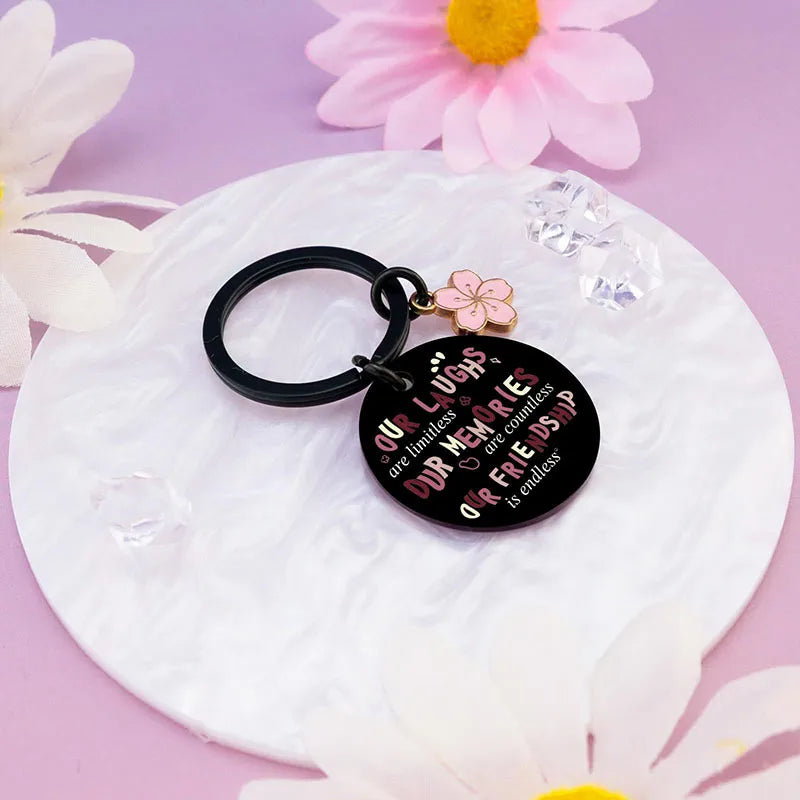 Porte Clés - Memories Friendship - BFF - Best Friends - Pendentif Sac - Acier Inoxydable