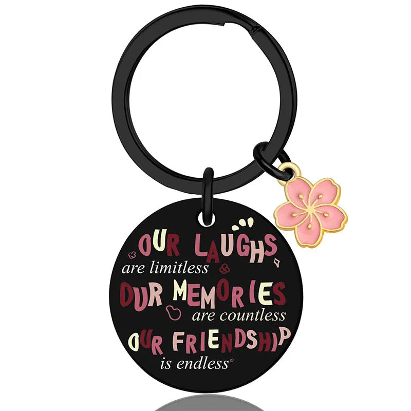 Porte Clés - Memories Friendship - BFF - Best Friends - Pendentif Sac - Acier Inoxydable
