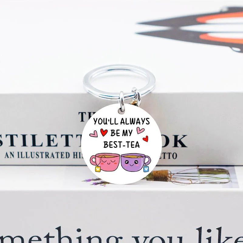 Porte Clés - Best Tea - BFF - Best Friends - Pendentif Sac - Acier Inoxydable