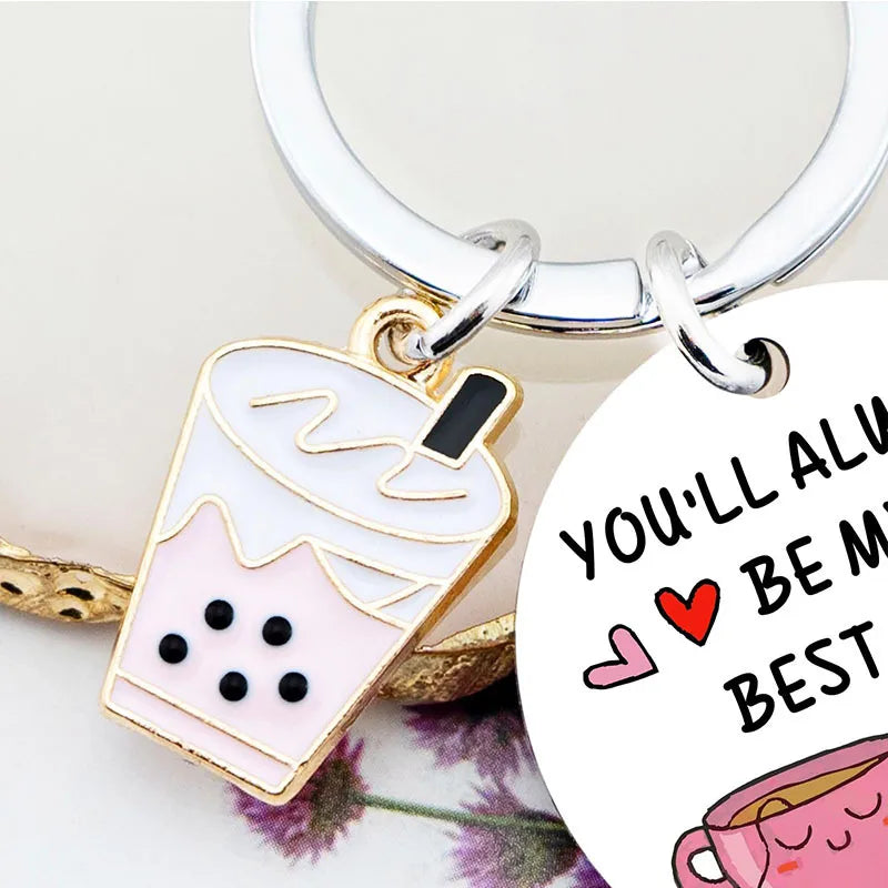 Porte Clés - Best Tea - BFF - Best Friends - Pendentif Sac - Acier Inoxydable