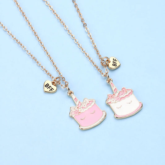 CHILD - Set of 2 Unicorn Friendship Necklaces - BFF Best Friends Forever - Fantasy - Unicorn Pendant