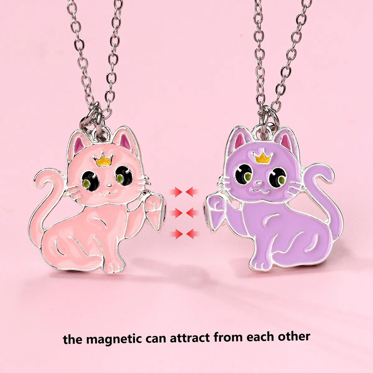 Lot de 2 Colliers D'amitié Aimanté - Chats - BFF - Best Friends Forever - Fantaisie - Pendentif Aimanté - Amitié