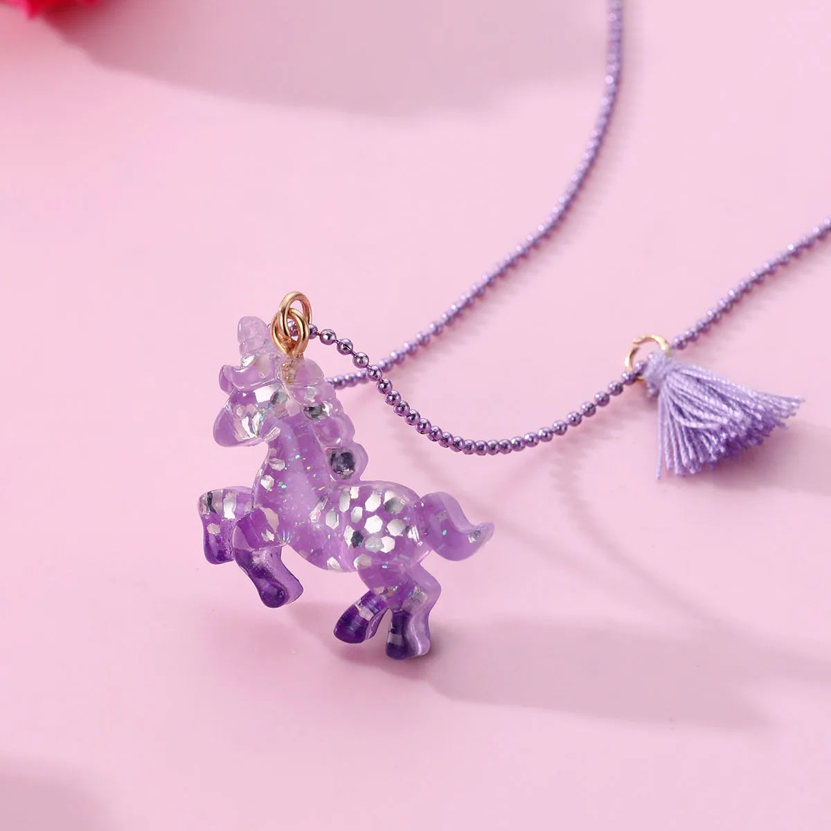 Lot de 2 Colliers D'amitié - Licorne Pompon - BFF - Best Friends Forever - Fantaisie - Pendentif Licorne