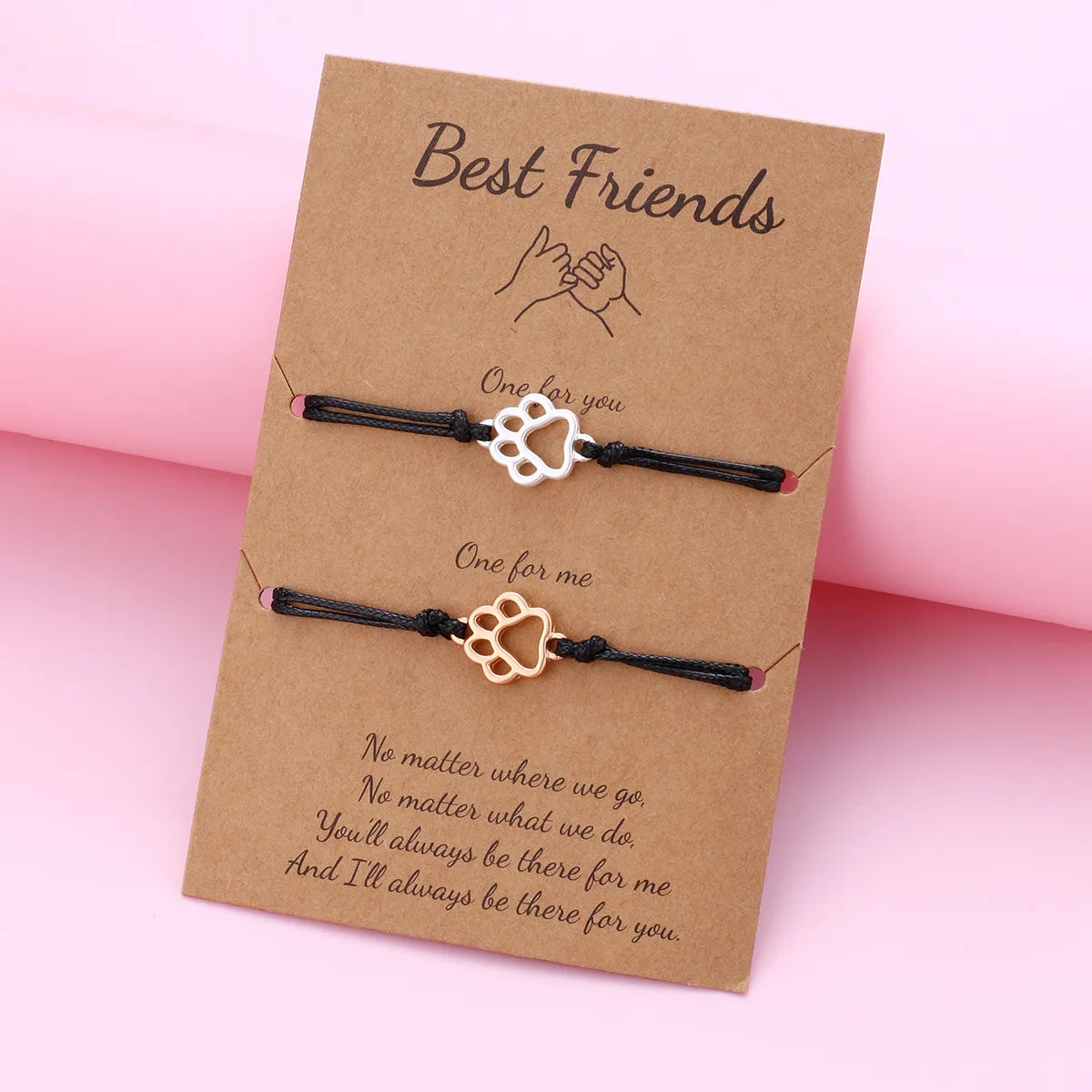 Set of 2 Adjustable Cord Friendship Bracelets Flowers and Pearl - BFF Best Friends Forever - Fantasy - Pearls