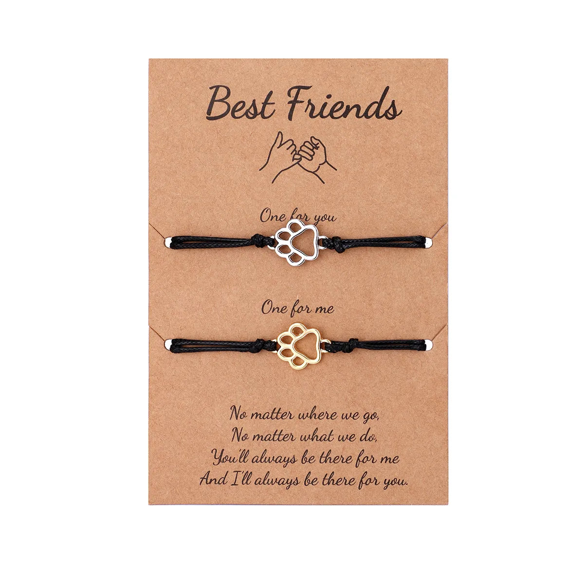 Set of 2 Adjustable Cord Friendship Bracelets Flowers and Pearl - BFF Best Friends Forever - Fantasy - Pearls