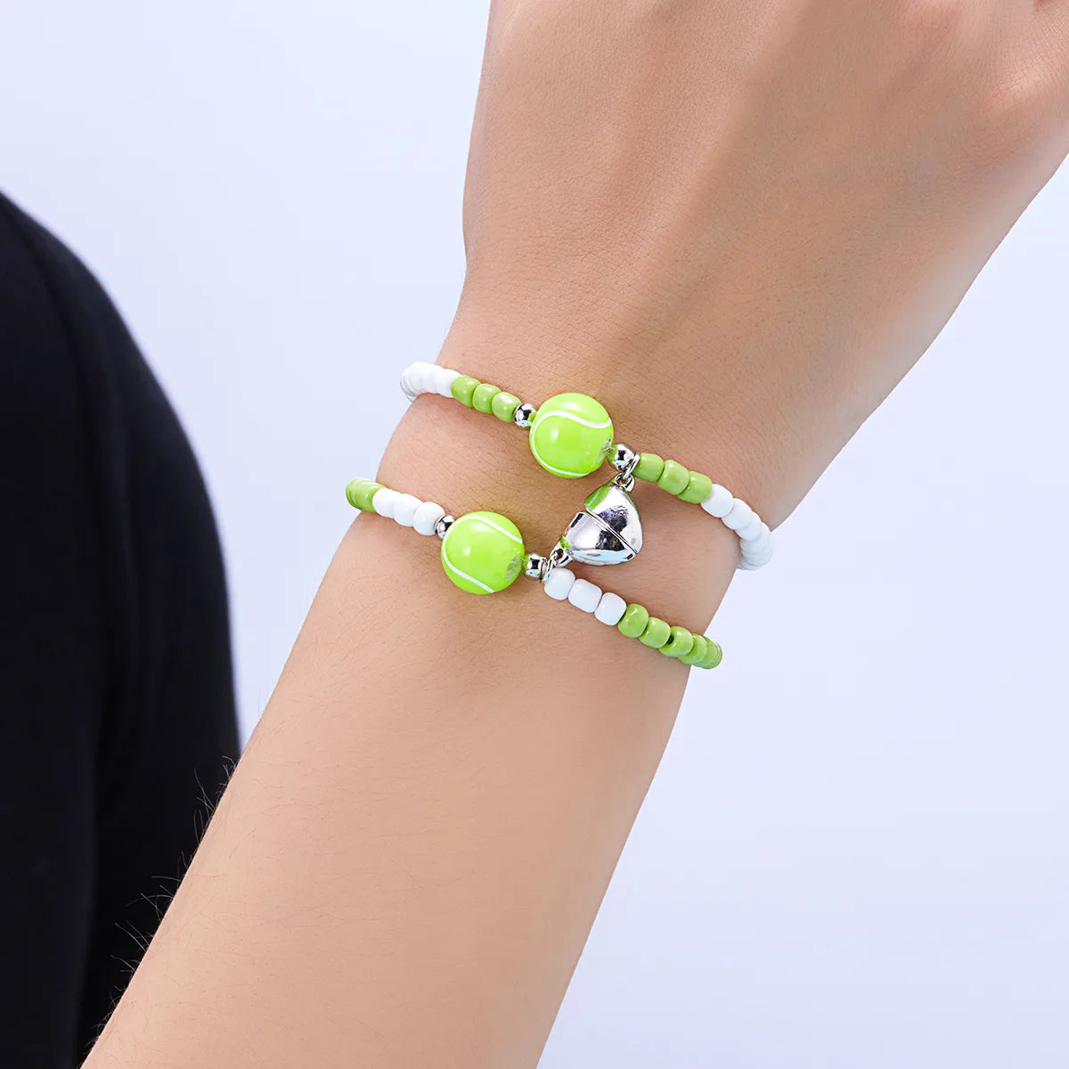 KINDER – Set mit 2 elastischen Kordelarmbändern „Beste Freunde“ – BFF Best Friends Forever – Ausgefallen – Magnetanhänger