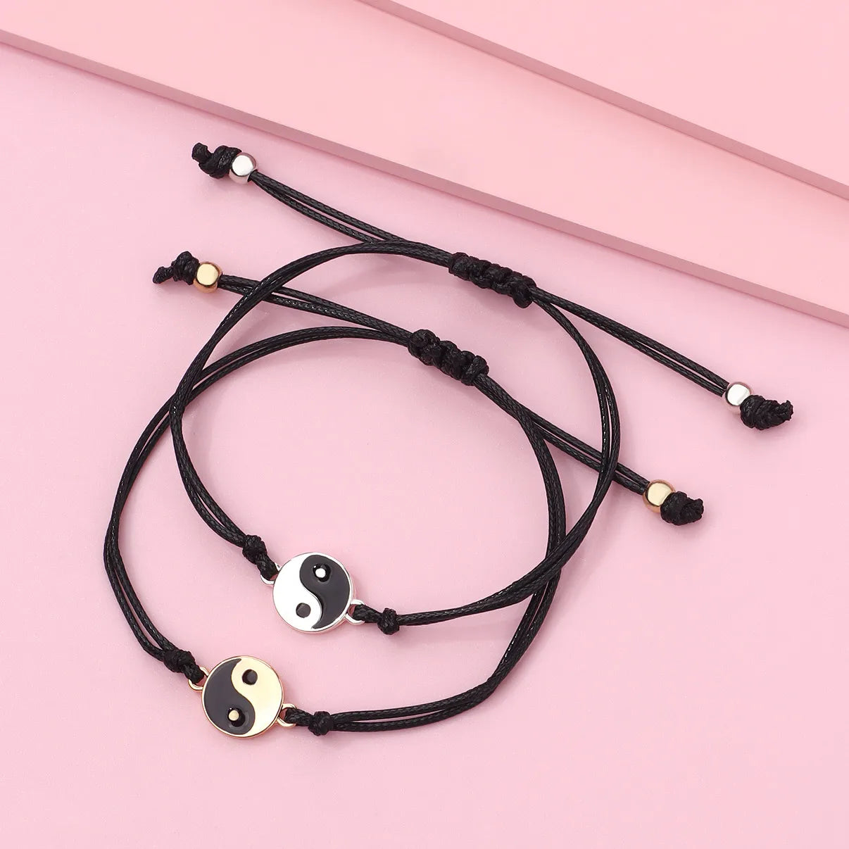 Lot de 2 Bracelets D'amitié Cordon Réglable avec Carte - Ying Yang - BFF - Best Friends Forever - Amoureux Couple Amitié